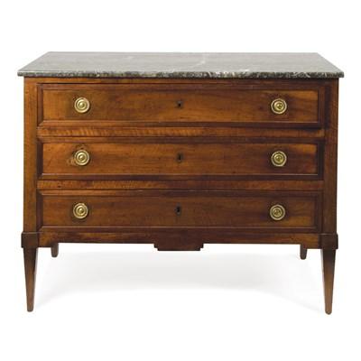 Lot 396 - Continental Neoclassical Walnut Commode Circa...
