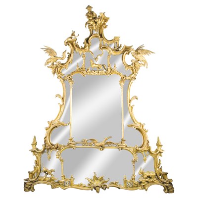 Lot 216 - George III Style Gilt-Wood Overmantel Mirror...