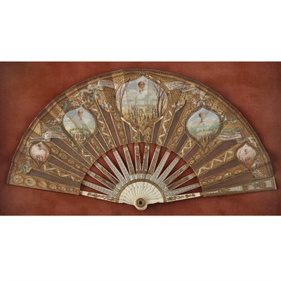 Lot 294 - [BALLOONING FAN] Fan showing the ascents of de...