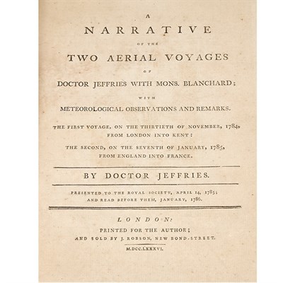 Lot 307 - JEFFRIES, JOHN, M.D. A Narrative of the Two...