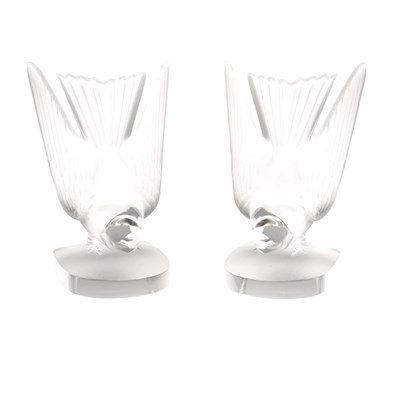 Lot 342 - Pair of Lalique Molded Glass Hirondelle...