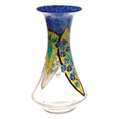 Lot 326 - Mazoyen Enameled Glass Vase Circa 1930 Of...