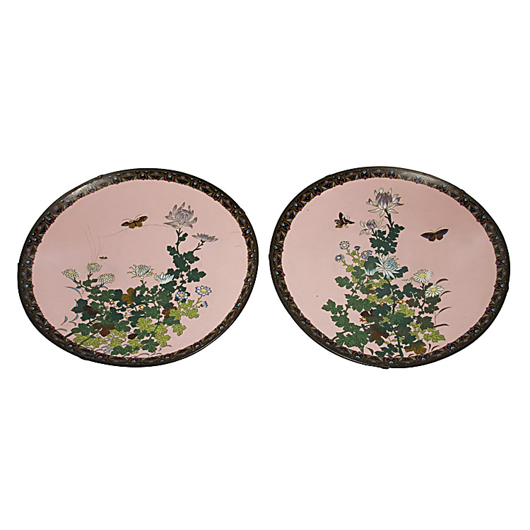 Lot 12 - Pair of Japanese Cloisonne Dishes Late 19th...