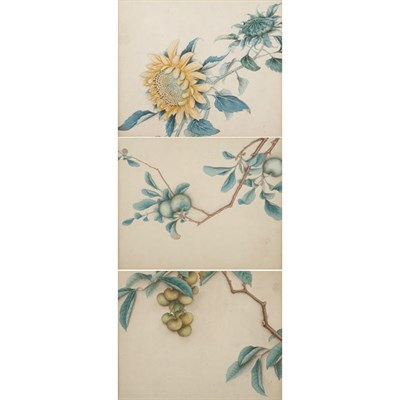 Lot 212 - Chinese School 19th Century Blossoming Fruits...