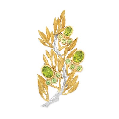 Lot 477 - Two-Color Gold and Peridot Brooch, Mario Buccellati