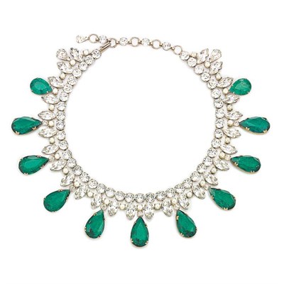 Lot 198 - Schreiner Bib Necklace 1960s Gold-tone metal...