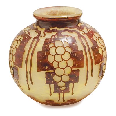 Lot 314 - Le Verre Francais Acid Etched Cameo Glass Vase...