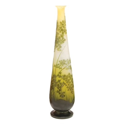 Lot 381 - Galle Acid Etched Triple Cameo Glass Vase Of...