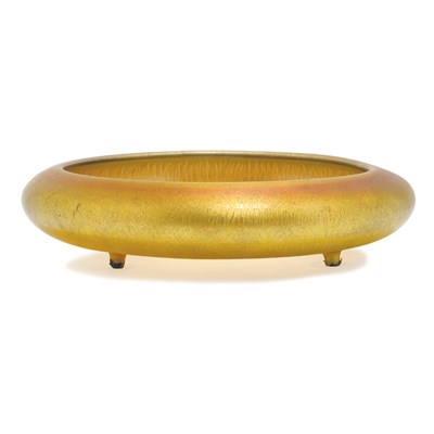 Lot 293 - Steuben Gold Aurene Glass Footed Center Bowl...