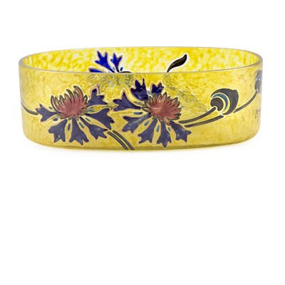 Lot 372 - Legras Enameled Glass Bowl Of oval form, in...