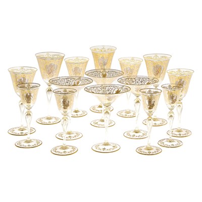 Lot 237 - Salviati Gilt and Enameled Hand Blown Glass...