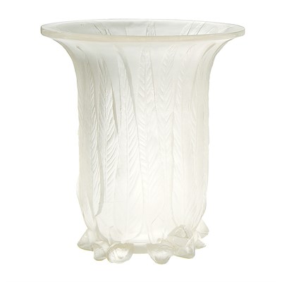 Lot 335 - Lalique Molded Glass Eucalyptus Vase Marcilhac...