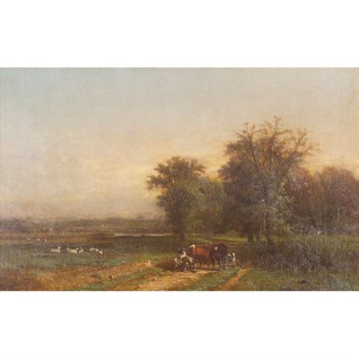 Lot 157 - James McDougal Hart American, 1828-1901 Cattle...