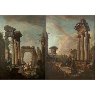 Lot 34 - Italian School 19th Century Capriccios: Two...