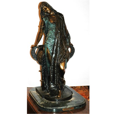 Lot 570 - Bronze Figure of a Woman On a marble base....