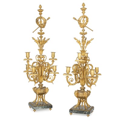 Lot 96 - Pair of Louis XVI Style Gilt-Bronze and Marble...