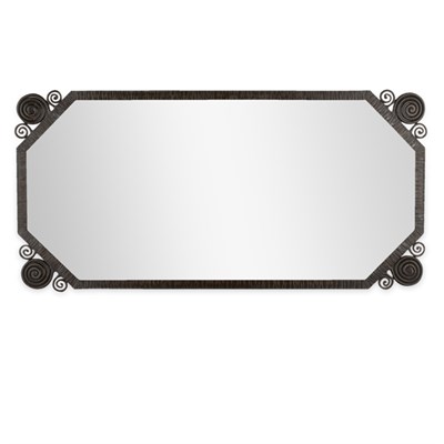 Lot 113 - Mirror France, 20th century Wrought iron and...