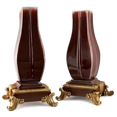 Lot 124 - Pair of Louis XIV Style Gilt-Bronze Mounted...