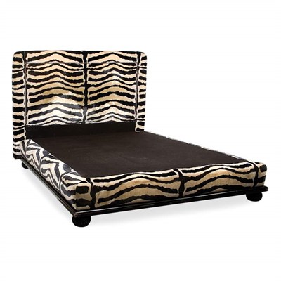 Lot 102 - Jamie Drake Bed Painted wood and silk velvet...