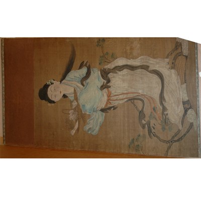 Lot 157A - Chinese Painting of a Maiden Height overall 50...