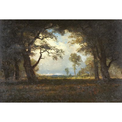 Lot 160 - Albert Bierstadt American, 1830-1902 Wooded...