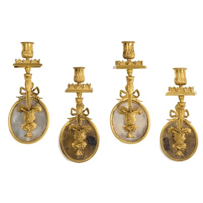 Lot 379 - Set of Four Continental Gilt-Bronze Sconces...