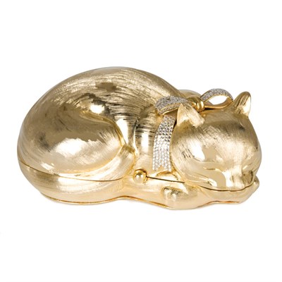 Lot 443 - Judith Leiber Napping Cat Minaudiere Textured...