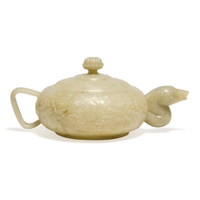 Lot 137 - Chinese Mughal Gray Celadon Jade Teapot 18th...