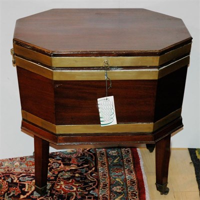 Lot 286 - George III Style Brass Bound Mahogany Cellaret...