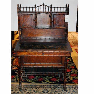 Lot 225 - Victorian Bamboo Carved Walnut Desk Height 52...