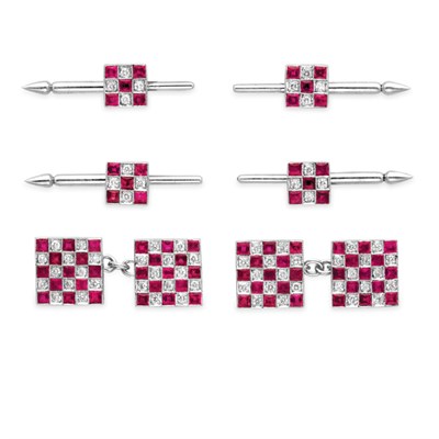 Lot 239 - Ruby and Diamond Dress Set