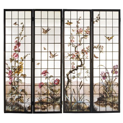 Lot 224 - Set of Four Aesthetic Movement Style Painted...