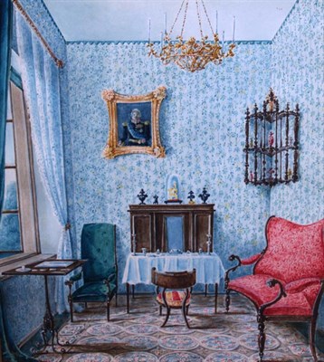 Lot 34 - Austrian School 19th Century An Interior in...