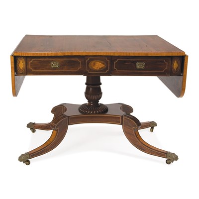 Lot 507 - Regency Banded Rosewood and Satinwood Sofa...