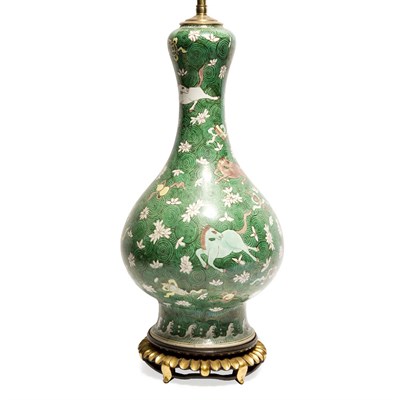 Lot 196 - Chinese Famille Verte Glazed Porcelain Vase...