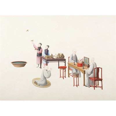 Lot 129 - Chinese School 19th Century Four paintings...