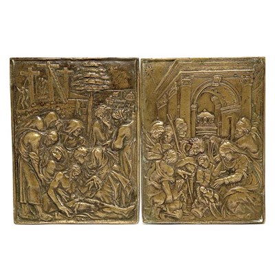 Lot 153 - Pair of Continental Bronze Plaques In the...