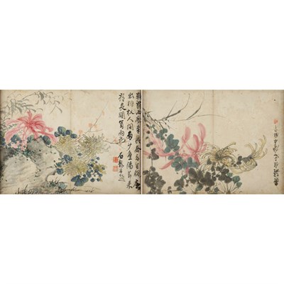 Lot 192 - Chinese School 20th Century Flowers: Two Inks...