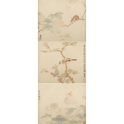 Lot 203 - Ju Chao (1811-1865) Birds, flowers or animals...