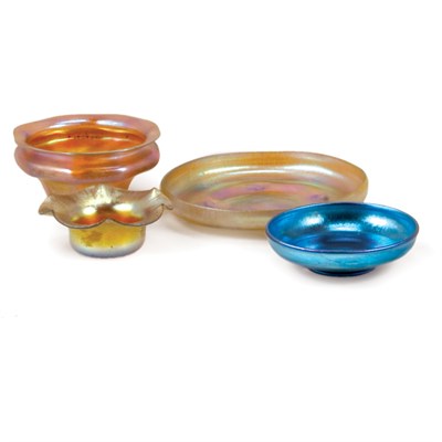 Lot 252 - Group of Three Tiffany Favrile Glass Bowls...