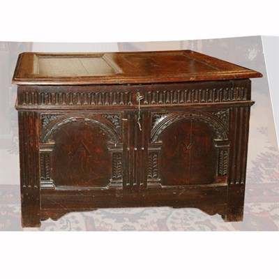 Lot 412 - Jacobean Style Oak Chest Height 24 inches,...