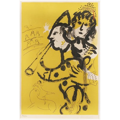 Lot 390 - Marc Chagall MUSICAL CLOWN (M. 174) Color...