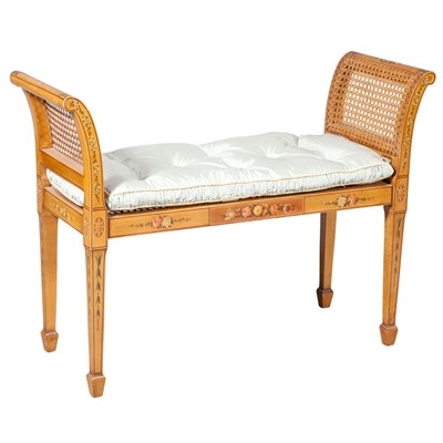 Lot 83 - Pair of Edwardian Style Painted and Caned...