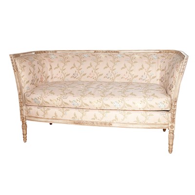 Lot 133 - Louis XVI Style Painted Wood Sofa Length 59...