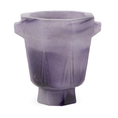Lot 322 - Decorchement Pate de Verre Vase Of octagonal...
