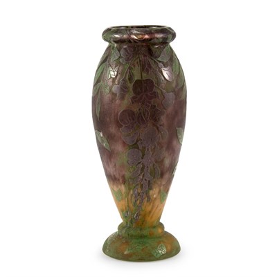 Lot 361 - Daum Acid Etched Cameo Glass Vase Of ovoid...
