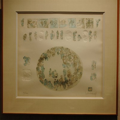 Lot 111 - Lebadang [FIGURES] Color lithograph and...