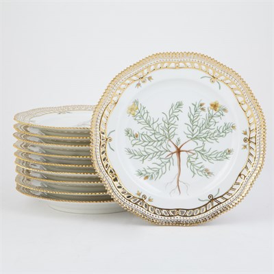 Lot 163 - Set of Ten Royal Copenhagen Flora Danica...