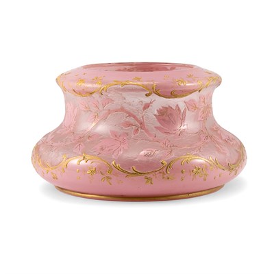 Lot 329 - Vallerysthal Cameo Glass Vase In pink cased to...