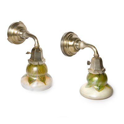 Lot 262 - Pair of Tiffany Favrile Glass Shades Each of...